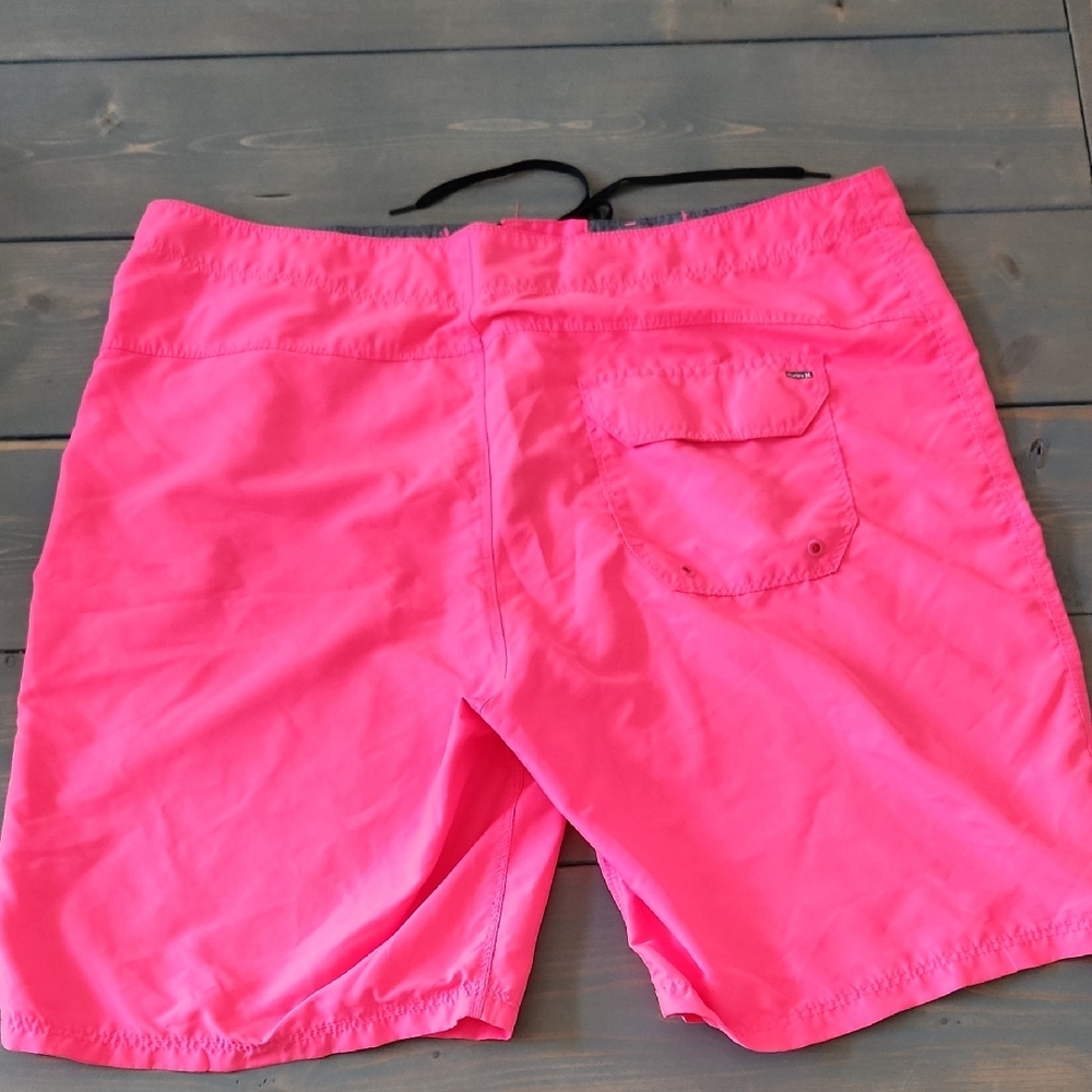 Hurley Mens Neon Pink Board Shorts - Picture 2 of 3